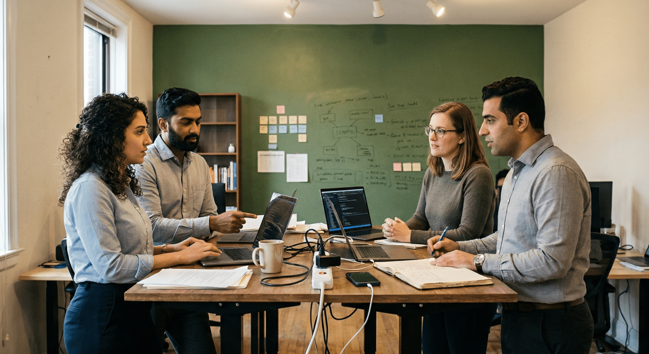 SaaS software team in a meeting